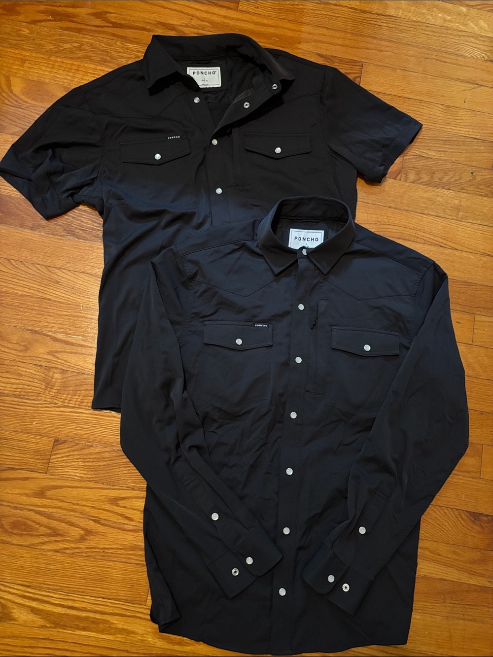 Poncho lot of 2: Bandera & Pacifico NEW small pearl snaps